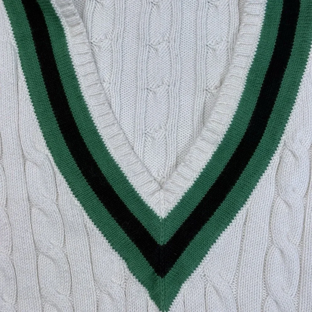 Lauren Ralph Lauren Cable Knit V Neck Sweater Womens M - Picture 7 of 11